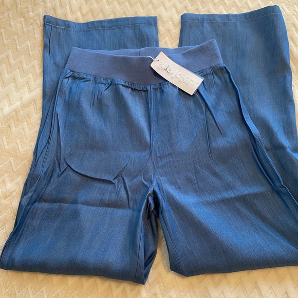 2 pair High waisted elastic waist band Palazzo wide leg yoga or lounge, small - Picture 4 of 6